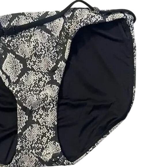 NWT Andie Riviera Snakeskin Print Bikini Belted Bottom Medium Rise M Black Cream - Picture 4 of 15